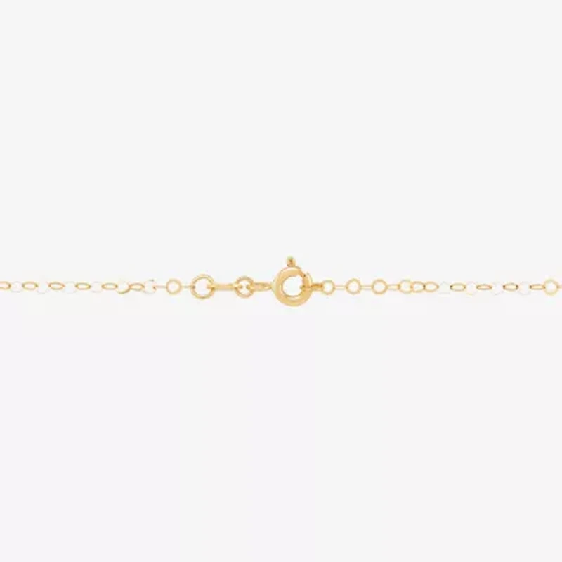 Womens White Cubic Zirconia 10K Gold Cross 18 Inch Pendant Necklace