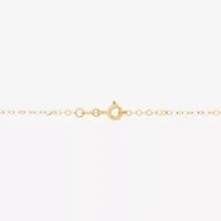 Womens White Cubic Zirconia 10K Gold Cross 18 Inch Pendant Necklace