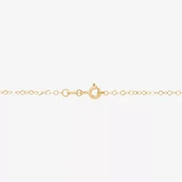 Womens White Cubic Zirconia 10K Gold Star 18 Inch Pendant Necklace
