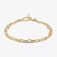 Womens 14K Gold Over Silver 7 Inch Chain Bracelet