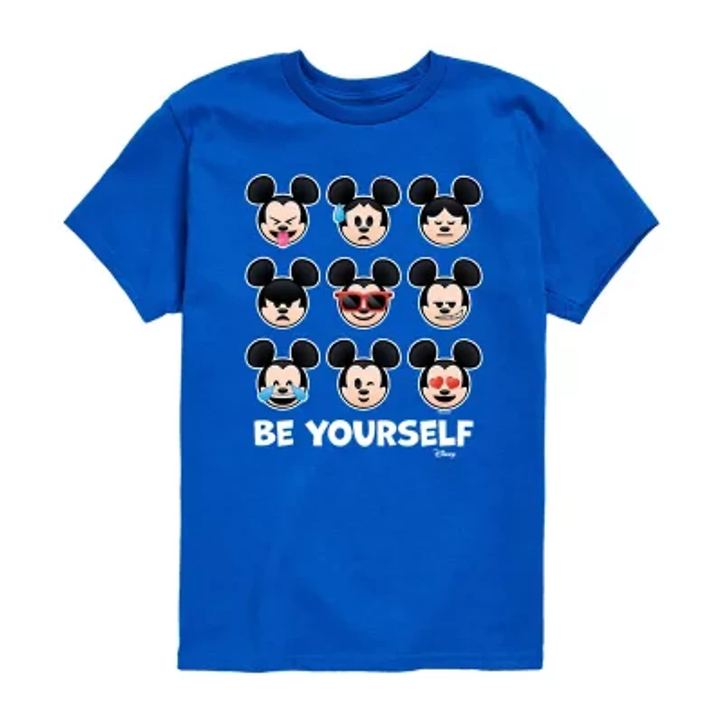 Disney Collection Little & Big Kid Boys Crew Neck Short Sleeve Regular Fit Mickey and Friends Mouse Graphic T-Shirt