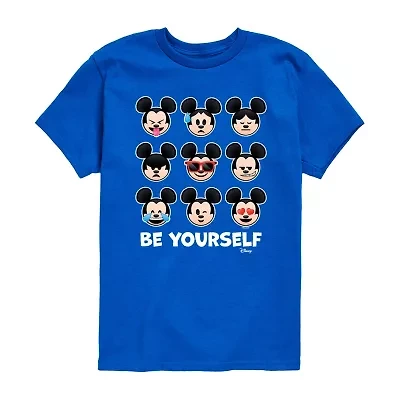 Disney Collection Little & Big Kid Boys Crew Neck Short Sleeve Regular Fit Mickey and Friends Mouse Graphic T-Shirt