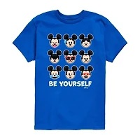 Disney Collection Little & Big Kid Boys Crew Neck Short Sleeve Regular Fit Mickey and Friends Mouse Graphic T-Shirt