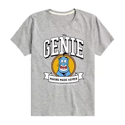 Disney Collection Genie Little & Big Kid Boys Crew Neck Short Sleeve Regular Fit Aladdin Graphic T-Shirt