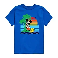 Disney Collection Little & Big Kid Boys Crew Neck Short Sleeve Regular Fit Mickey and Friends Mouse Graphic T-Shirt