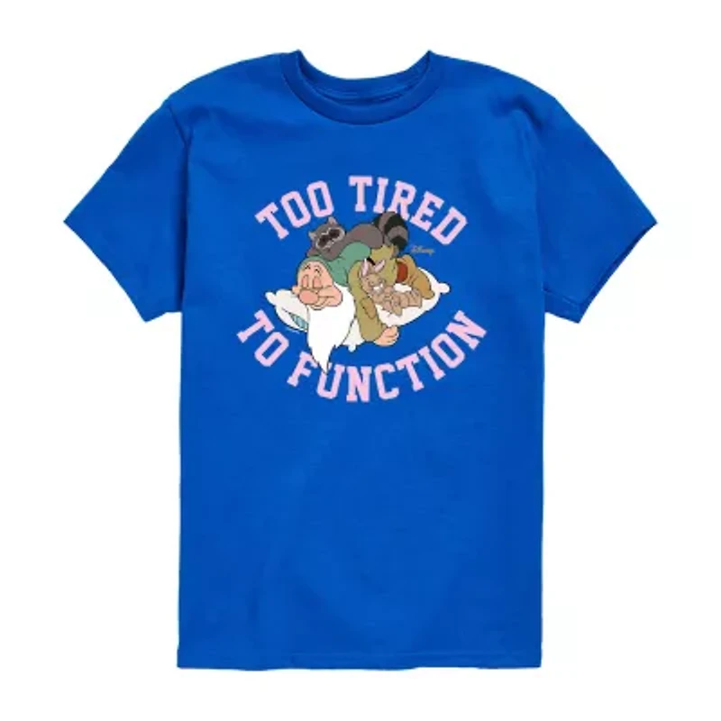 Disney Collection Little & Big Kid Unisex Crew Neck Short Sleeve Regular Fit Seven Dwarfs Snow White Graphic T-Shirt