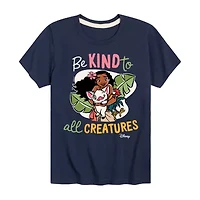 Disney Collection Little & Big Kid Girls Crew Neck Short Sleeve Regular Fit Princess Moana Graphic T-Shirt