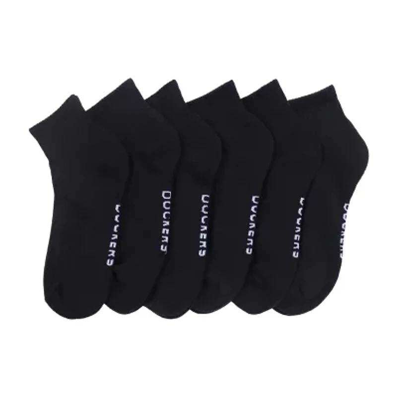 Dockers Half Cushion Mens Multi-Pack 6 Pair Quarter Ankle Socks
