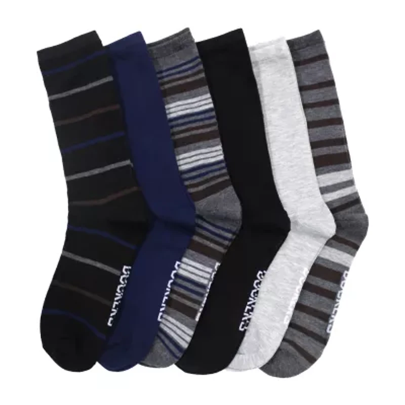 Dockers Flat Knit Mens 6 Pair Crew Socks