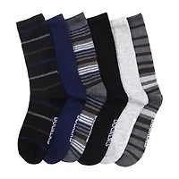 Dockers Flat Knit Mens 6 Pair Crew Socks