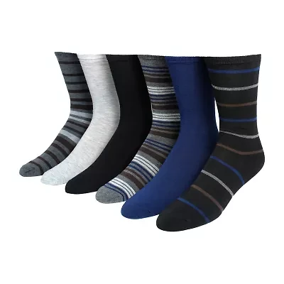 Dockers Flat Knit Mens 6 Pair Crew Socks