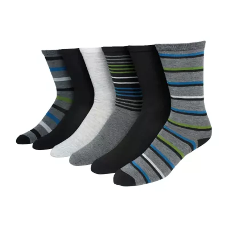 Dockers Flat Knit Mens 6 Pair Crew Socks