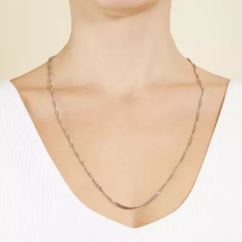 Silver Reflections Pure Over Brass 16-30" Chain Necklace
