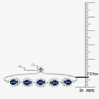 Gemstone 14K Gold Over Silver Oval Bolo Bracelet