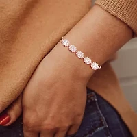 Gemstone 14K Gold Over Silver Oval Bolo Bracelet