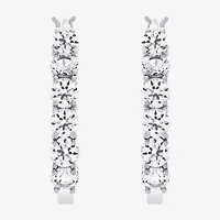 Gemstone & Lab-Created White Sapphire Sterling Silver Hoop Earrings