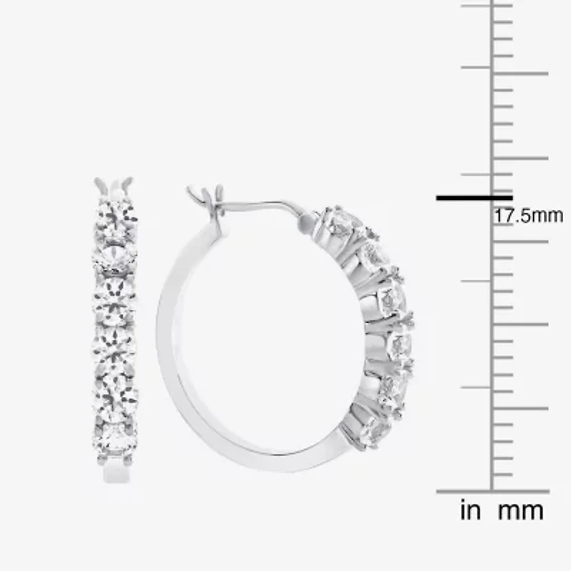 Gemstone & Lab-Created White Sapphire Sterling Silver Hoop Earrings