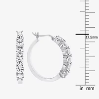 Gemstone & Lab-Created White Sapphire Sterling Silver Hoop Earrings