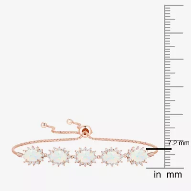 Gemstone 14K Gold Over Silver Oval Bolo Bracelet