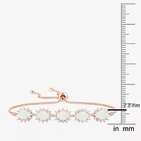 Gemstone 14K Gold Over Silver Oval Bolo Bracelet