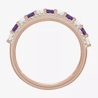 Womens Lab Created Gemstone 14K Gold Over Silver Stackable Rings