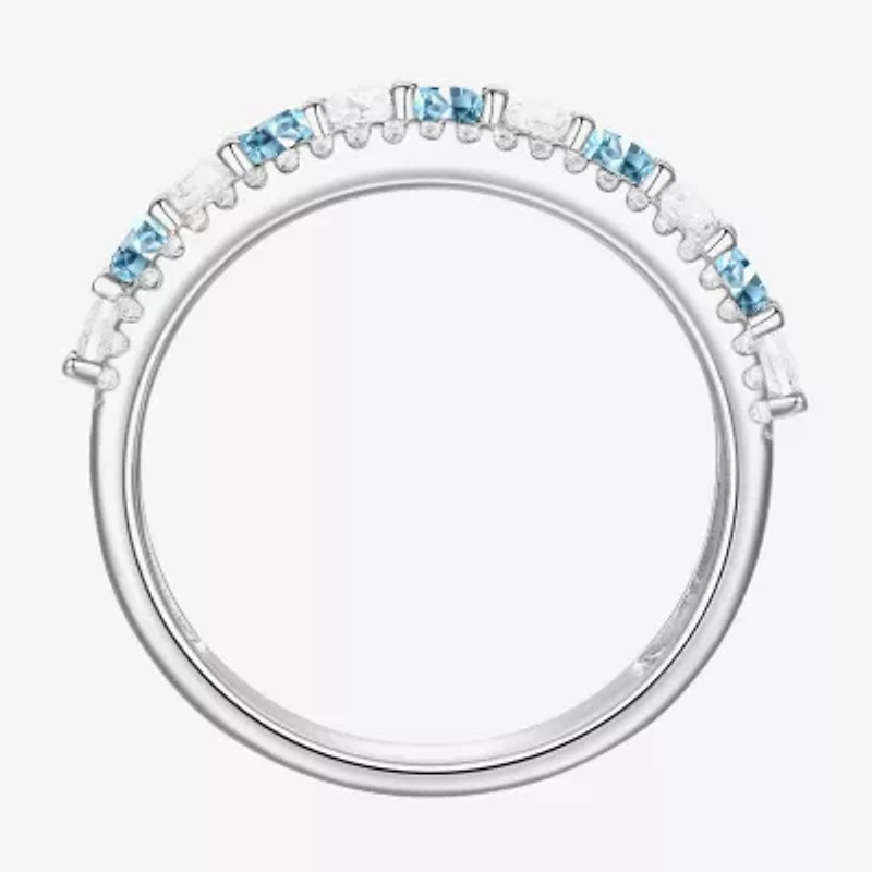 Womens Lab Created Gemstone 14K Gold Over Silver Stackable Rings