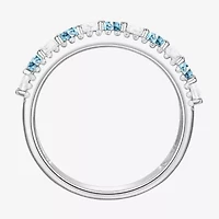 Womens Lab Created Gemstone 14K Gold Over Silver Stackable Rings