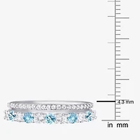 Womens Lab Created Gemstone 14K Gold Over Silver Stackable Rings