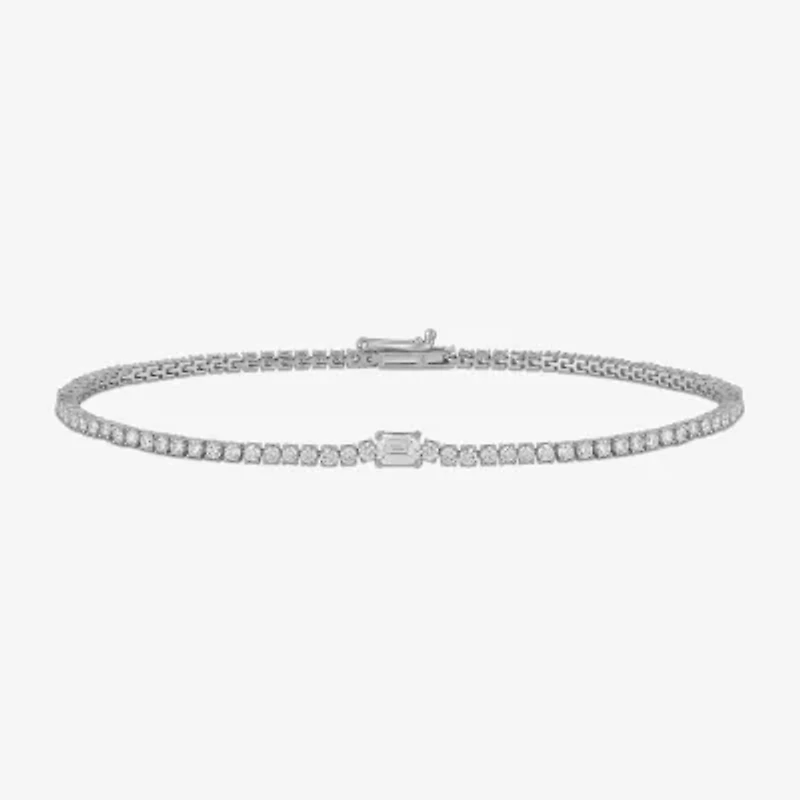 (G / I1) Womens 2 CT. Lab Grown White Diamond 10K Gold Tennis Bracelet