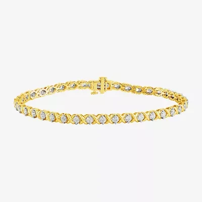 Womens 2 CT. T.W. Lab Grown White Diamond 10K White Gold 7.5 Inch Tennis Bracelet