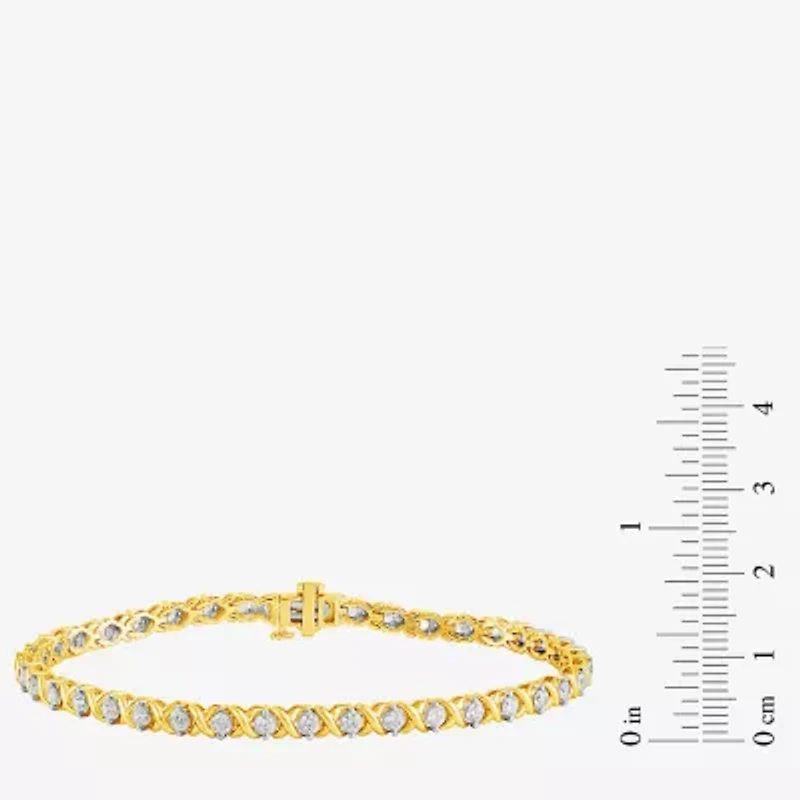 Womens 2 CT. T.W. Lab Grown White Diamond 10K White Gold 7.5 Inch Tennis Bracelet