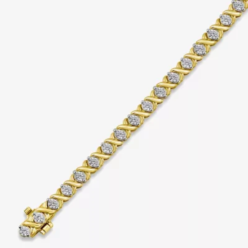 Womens 2 CT. T.W. Lab Grown White Diamond 10K White Gold 7.5 Inch Tennis Bracelet