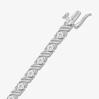 Womens 2 CT. Lab Grown White Diamond 10K Gold Tennis Bracelet