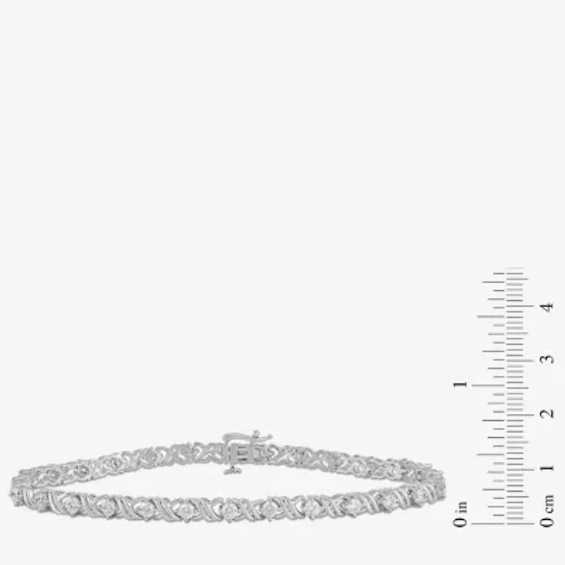 Womens 2 CT. Lab Grown White Diamond 10K Gold Tennis Bracelet