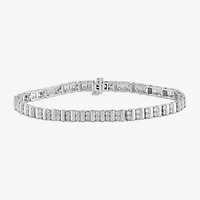 Womens 2 CT. Lab Grown White Diamond 10K Gold Tennis Bracelet