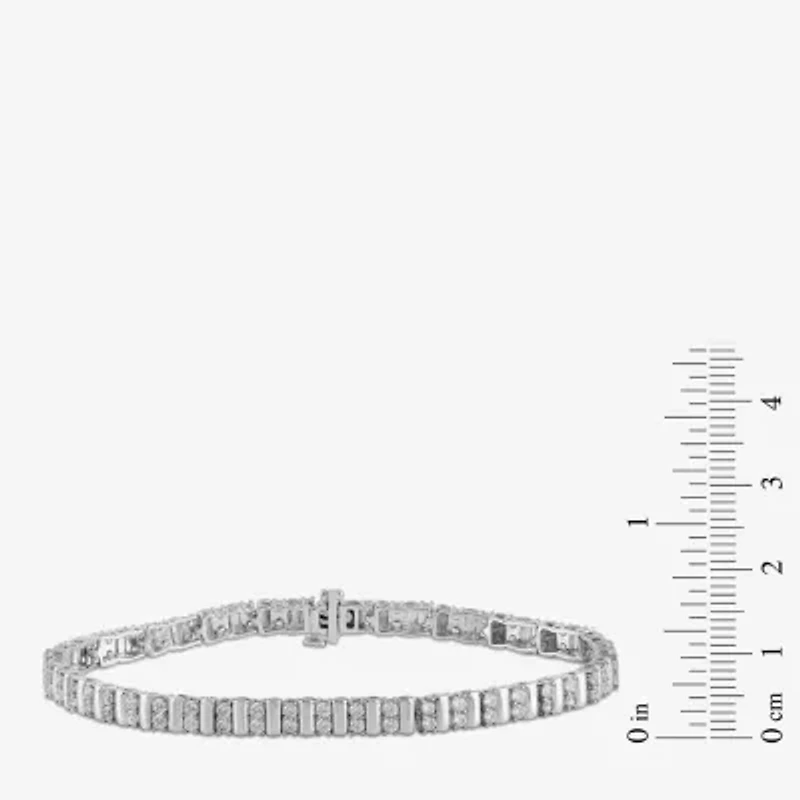 Womens 2 CT. Lab Grown White Diamond 10K Gold Tennis Bracelet