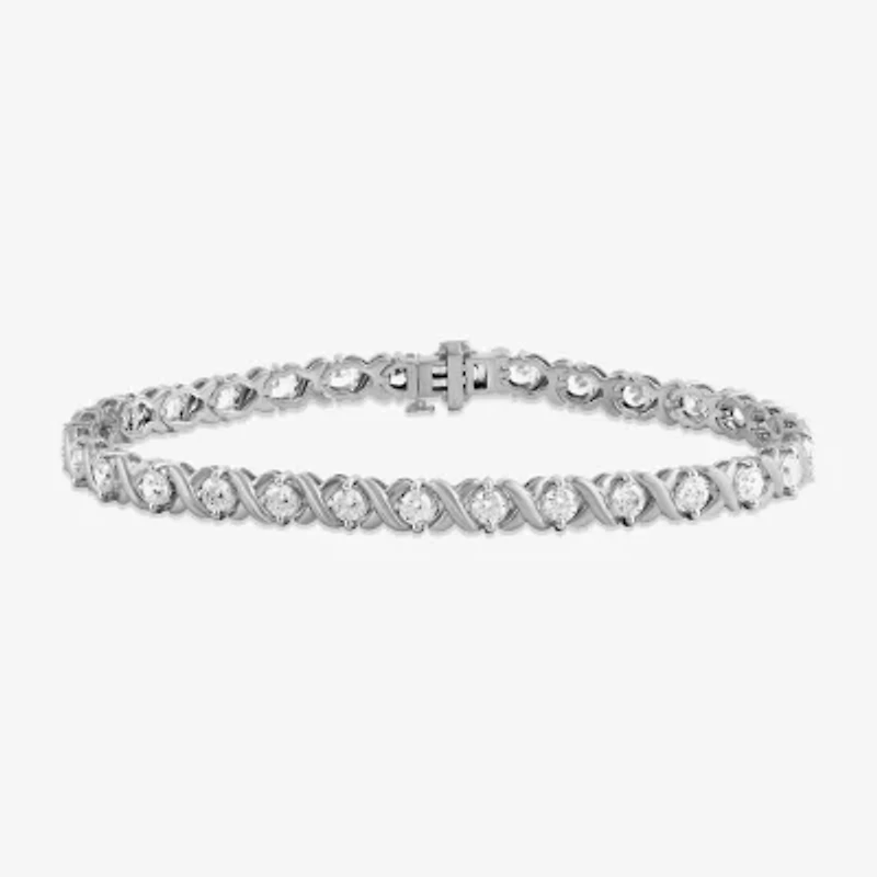 Womens 5 CT. T.W. Lab Grown White Diamond 10K Gold Tennis Bracelet