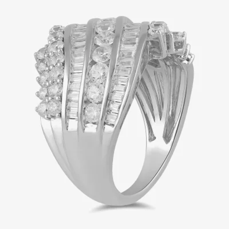 Womens 2 CT. Lab Grown White Diamond 10K Gold Band