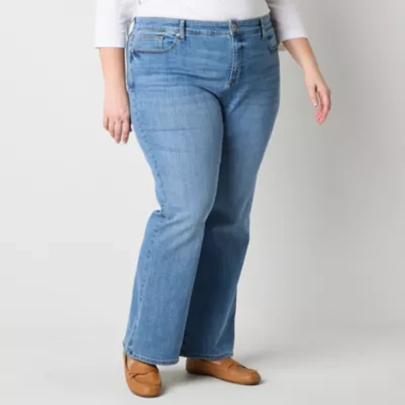 St. John's Bay Secretly Slender Womens Mid Rise Bootcut Jean