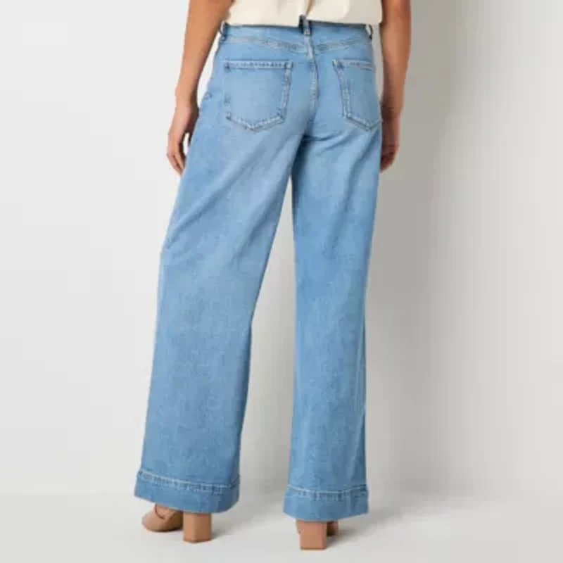 a.n.a Womens High Rise Wide Leg Jean