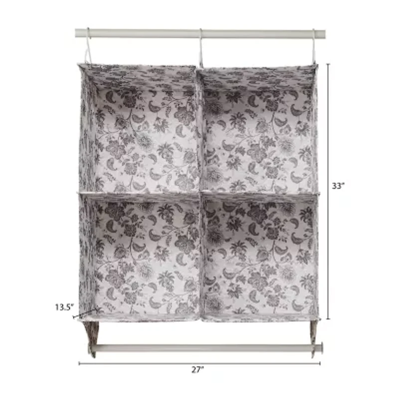 Martha Stewart Floral 4-Compartment Hanging Organizer
