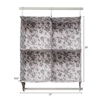 Martha Stewart Floral 4-Compartment Hanging Organizer