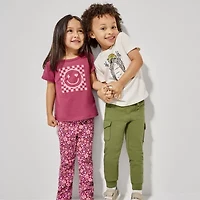 Okie Dokie Toddler & Little Girls U Neck Short Sleeve Regular Fit Graphic T-Shirt