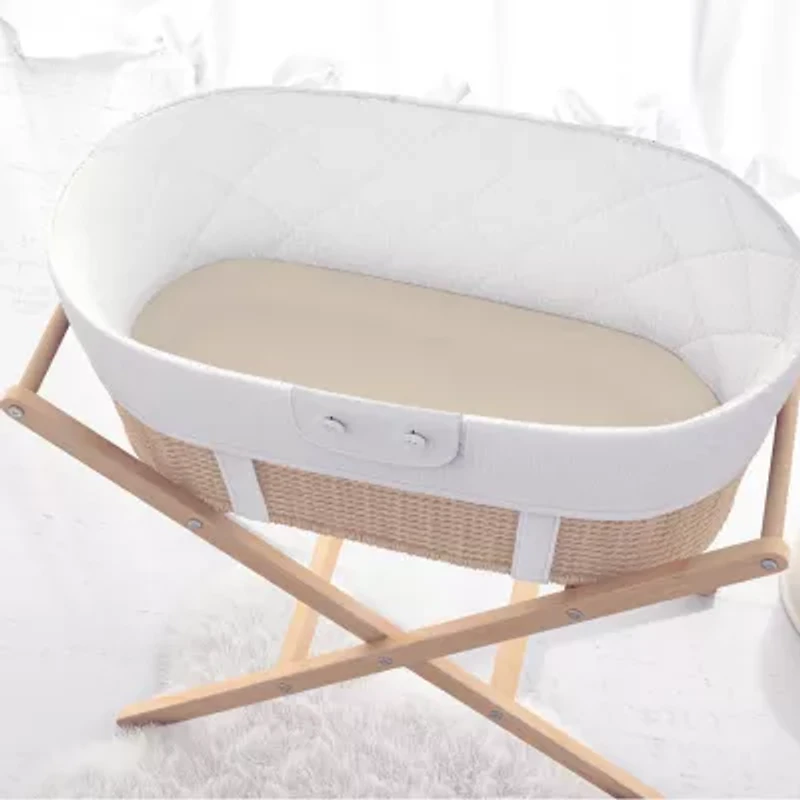 The Peanutshell Caramel Safari Organic Cotton Jersey 4-pc. Bassinet Sheet