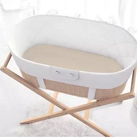 The Peanutshell Caramel Safari Organic Cotton Jersey 4-pc. Bassinet Sheet