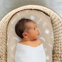 The Peanutshell Caramel Safari Organic Cotton Jersey 4-pc. Bassinet Sheet