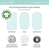 The Peanutshell Check Organic Cotton Jersey 4-pc. Bassinet Sheet