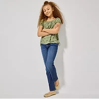 Thereabouts Little & Big Kid Girls Adjustable Waist Stretch Fabric Superflex Mid Rise Straight Leg Jean