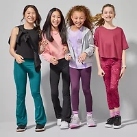 Xersion Little & Big Kid Girls Quick Dry High Rise Knit 26 1/2" Active Flare Full Length Leggings