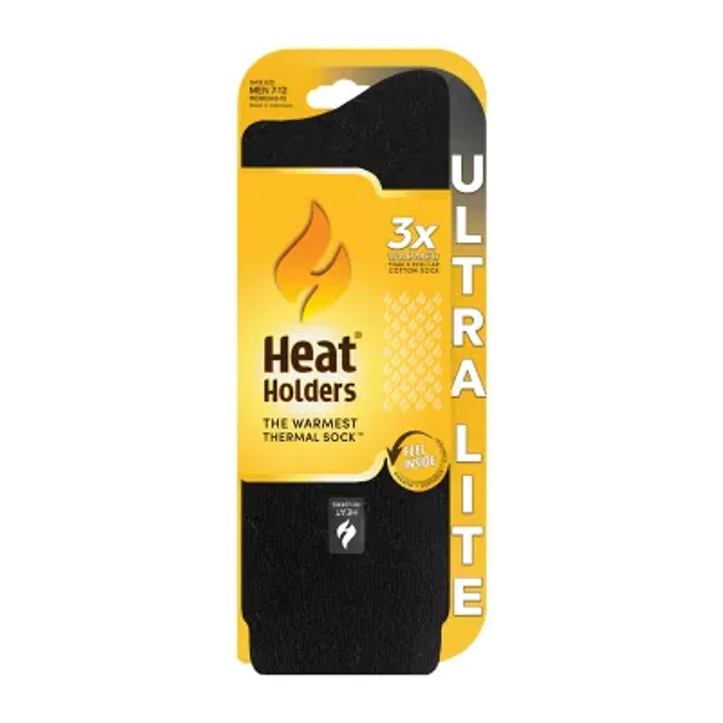 Heat Holders  Ultra Lite Cardinal Mens 1 Pair Crew Socks